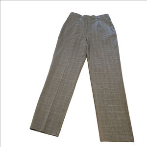Women's Tribal Stretch Grey Red Plaid Trousers Size 12